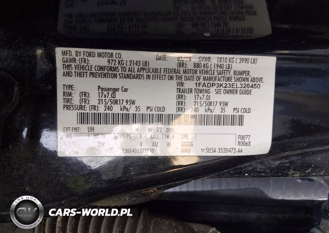 2014 Ford Focus Se VIN:1FADP3K23EL326450 - 9