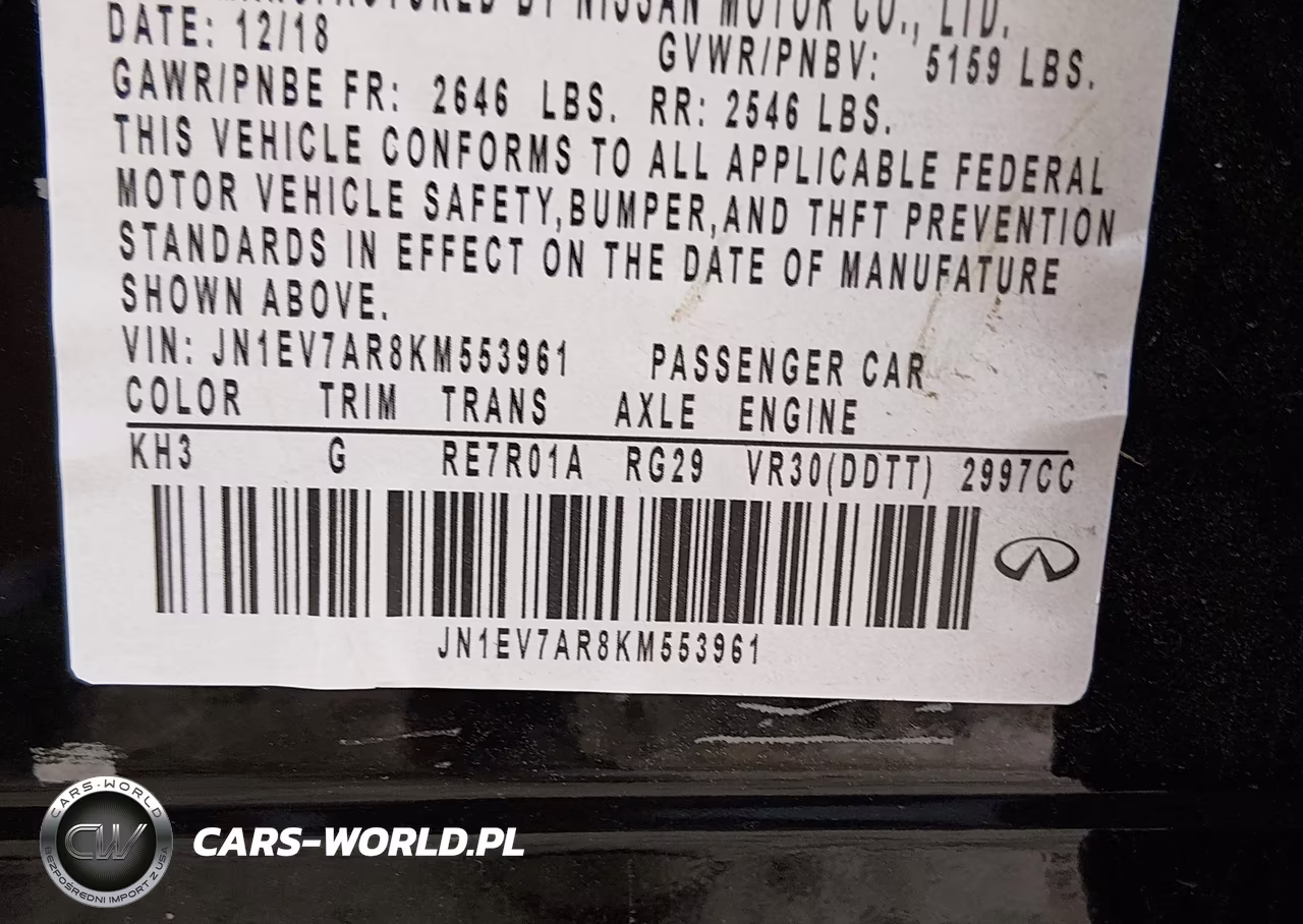 2019 Infiniti Q50 3.0T Luxe-3.0T Signature Edition-3.0T Sport VIN:JN1EV7AR8KM553961 - 9