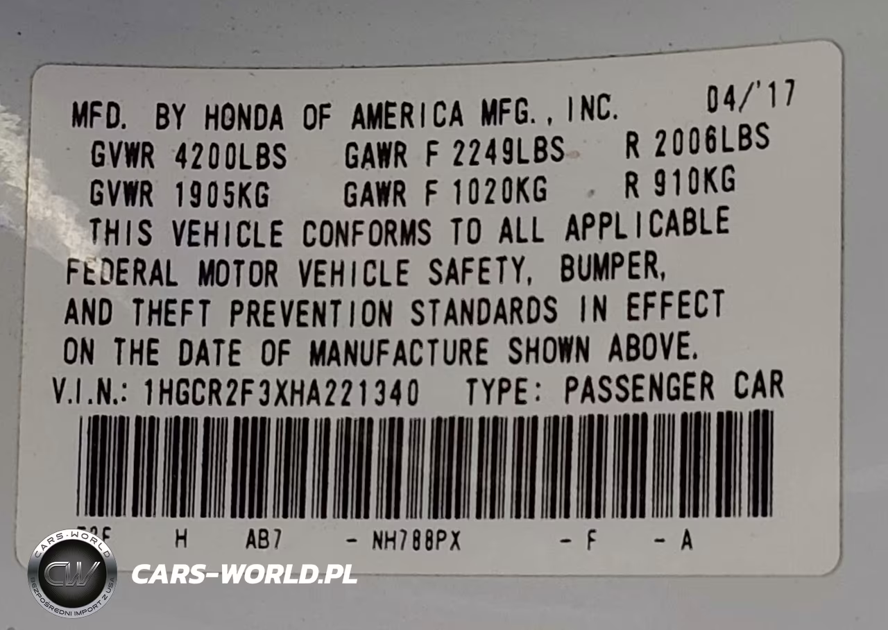 2017 Honda Accord Lx VIN:1HGCR2F3XHA221340 - 9
