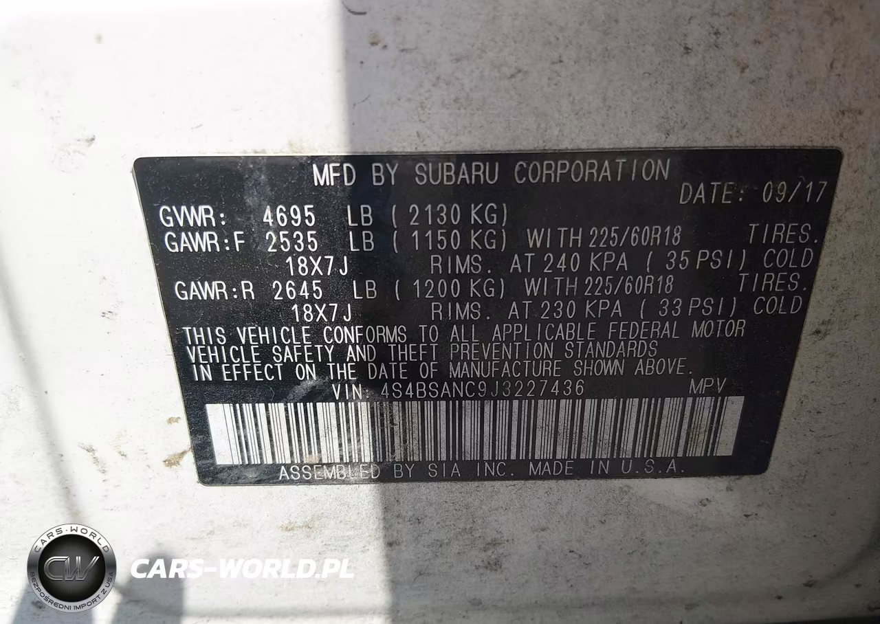 2018 Subaru Outback 2.5I Limited VIN:4S4BSANC9J3227436 - 9
