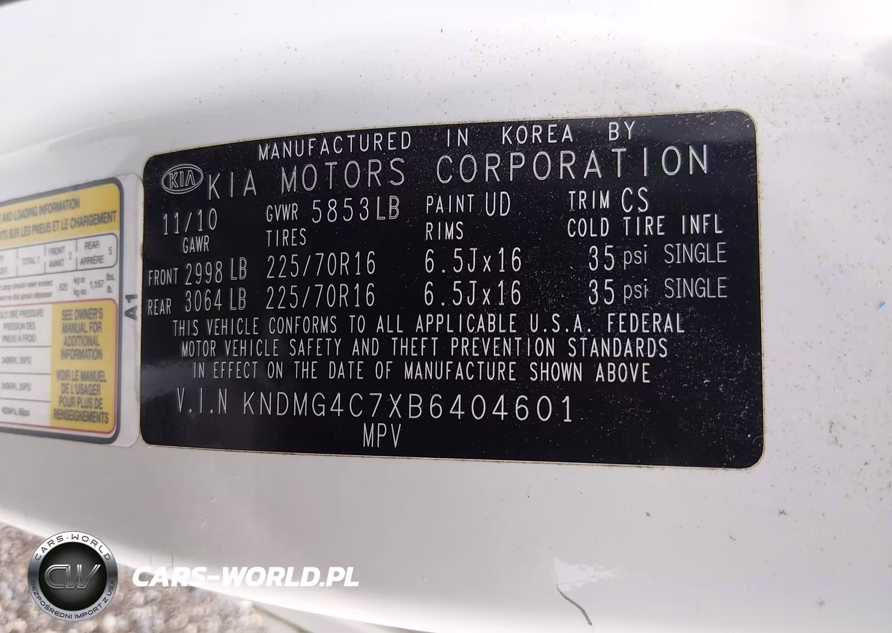 2011 Kia Sedona Lx VIN:KNDMG4C7XB6404601 - 9