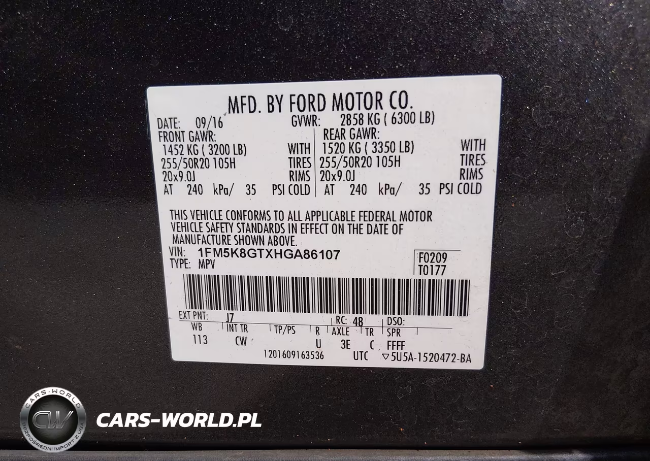 2017 Ford Explorer Sport VIN:1FM5K8GTXHGA86107 - 9