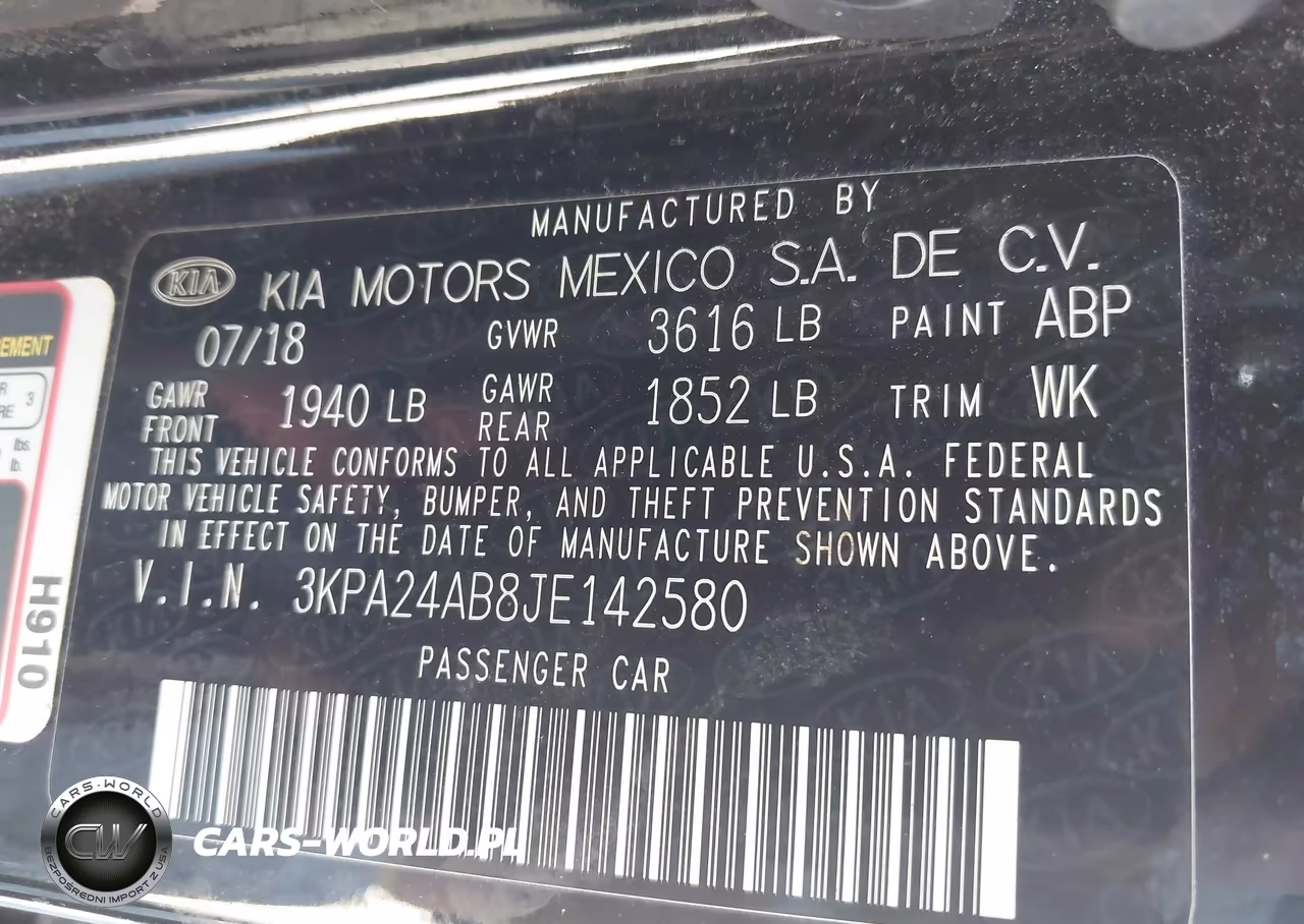2018 Kia Rio S VIN:3KPA24AB8JE142580 - 9