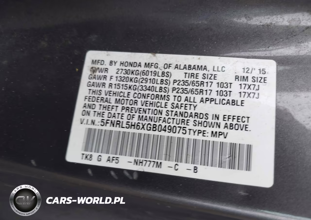 2016 Honda Odyssey Ex-L VIN:5FNRL5H6XGB049075 - 9