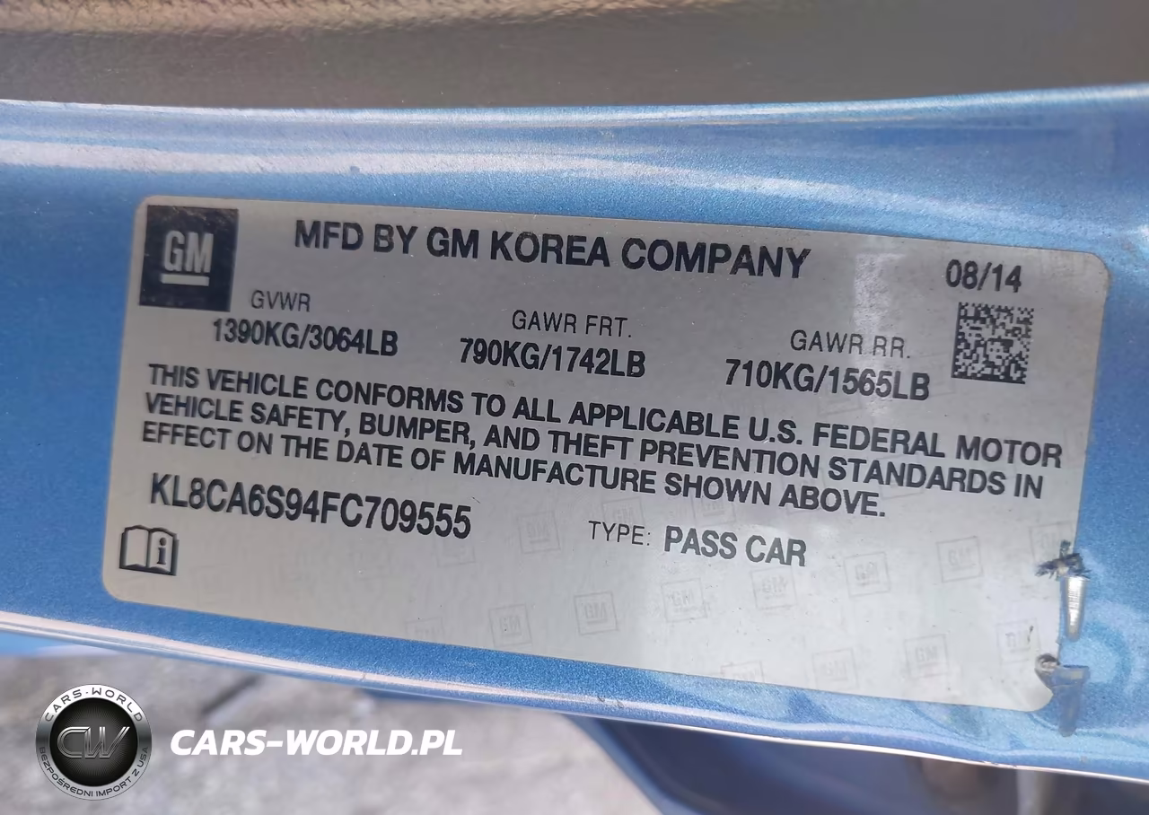 2015 Chevrolet Spark Ls Manual VIN:KL8CA6S94FC709555 - 9