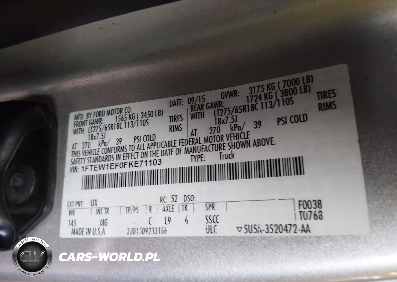2015 Ford F-150 Xlt VIN:1FTEW1EF0FKE71103 - 9