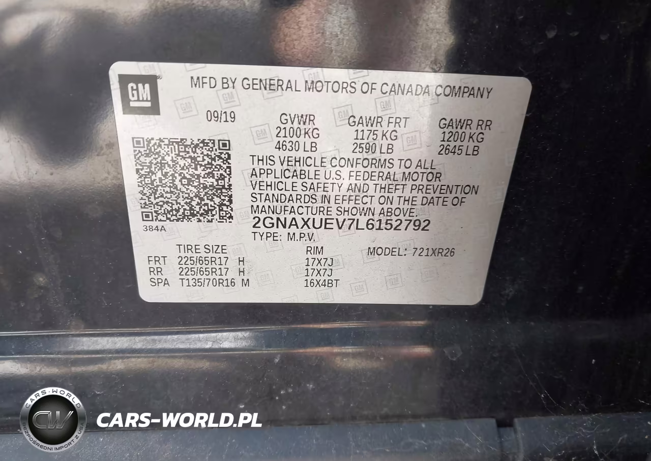 2020 Chevrolet Equinox Awd Lt 1.5L Turbo VIN:2GNAXUEV7L6152792 - 9