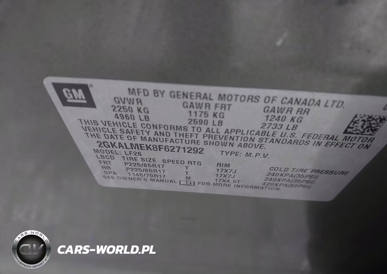 2015 GMC Terrain Sle-1 VIN:2GKALMEK8F6271292 - 9