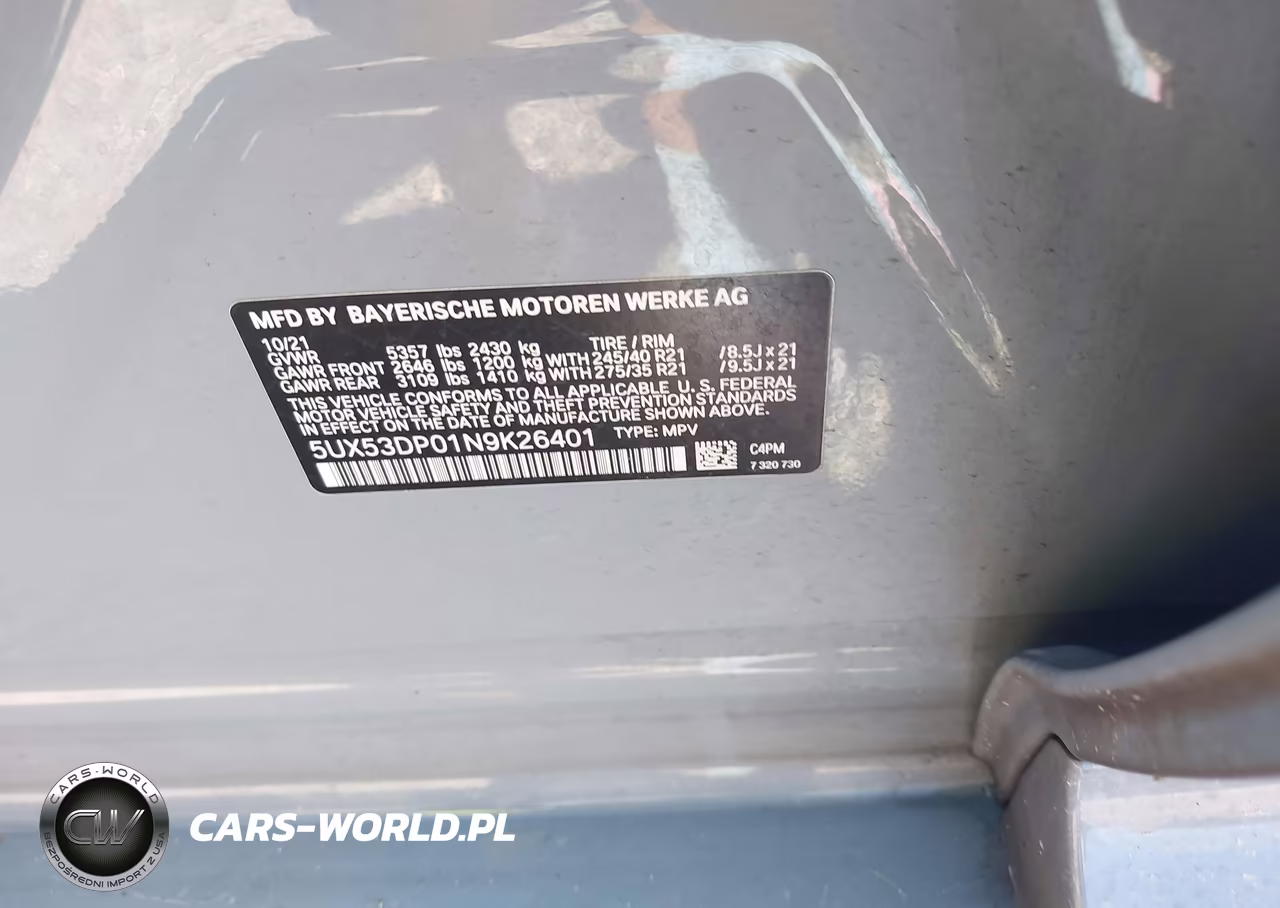 2022 BMW X3 xDrive30I VIN:5UX53DP01N9K26401 - 9