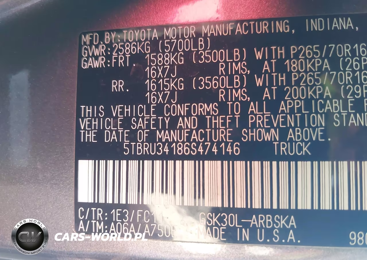 2006 Toyota Tundra Sr5 VIN:5TBRU34186S474146 - 9
