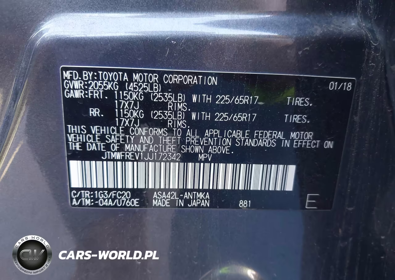 2018 Toyota Rav4 Xle VIN:JTMWFREV1JJ172342 - 9
