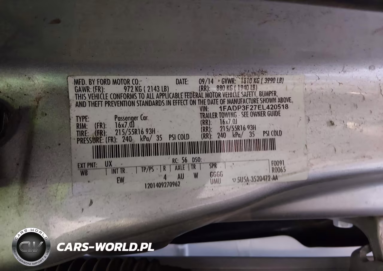 2014 Ford Focus Se VIN:1FADP3F27EL420518 - 9
