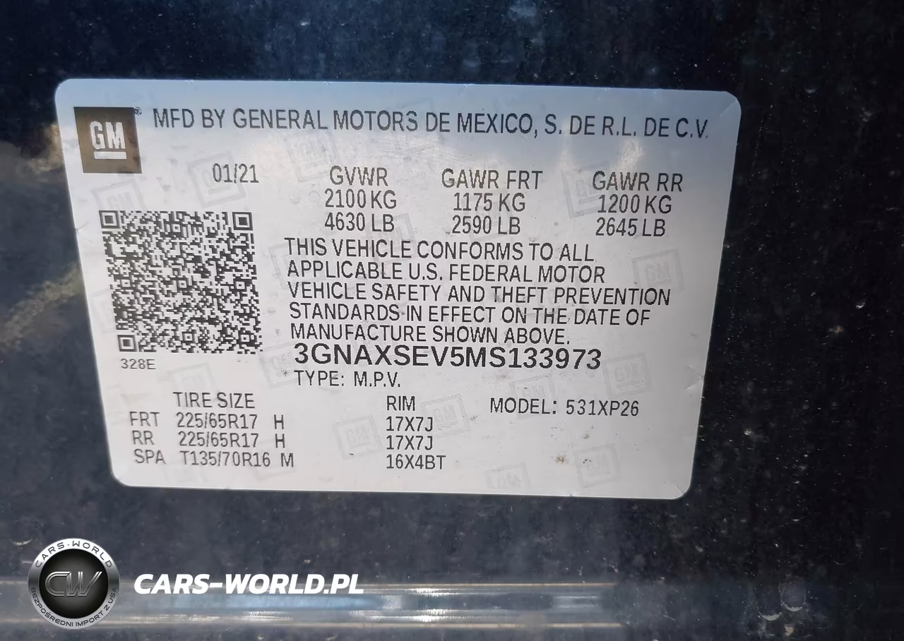 2021 Chevrolet Equinox Awd Ls VIN:3GNAXSEV5MS133973 - 9