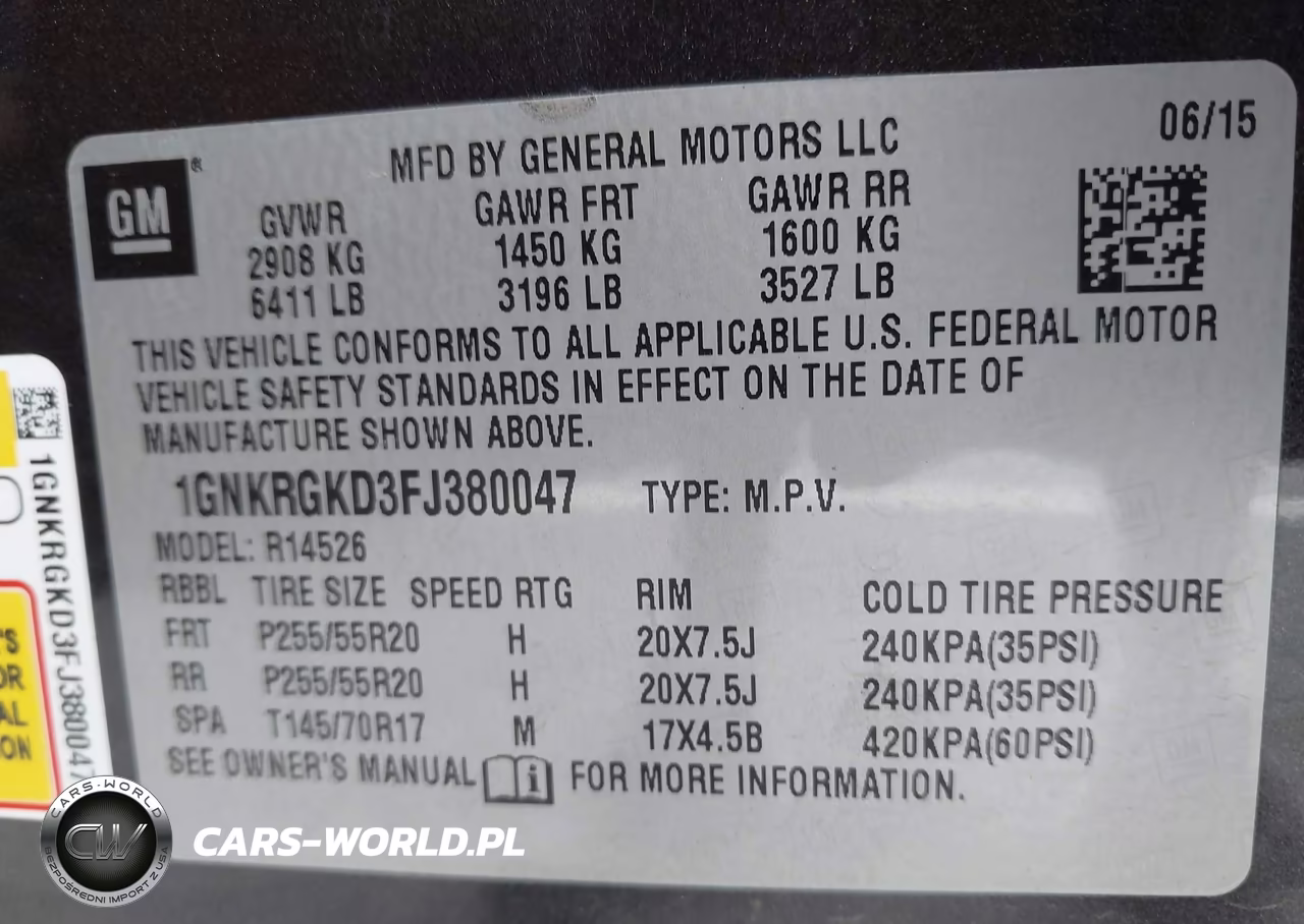 2015 Chevrolet Traverse 1Lt VIN:1GNKRGKD3FJ380047 - 9