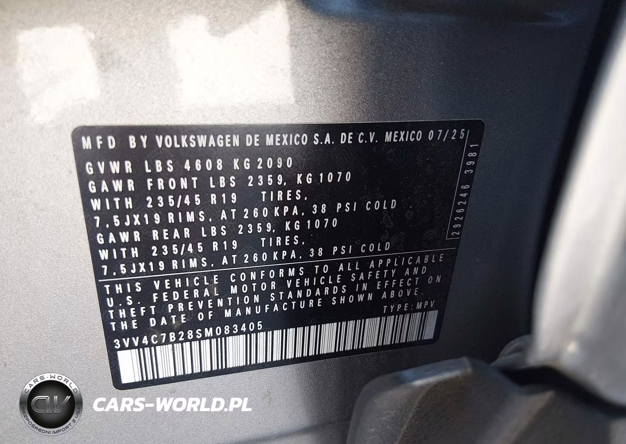 2025 Volkswagen Taos 1.5T Sel VIN:3VV4C7B28SM083405 - 9