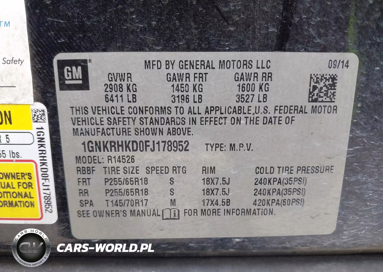 2015 Chevrolet Traverse 2Lt VIN:1GNKRHKD0FJ178952 - 9