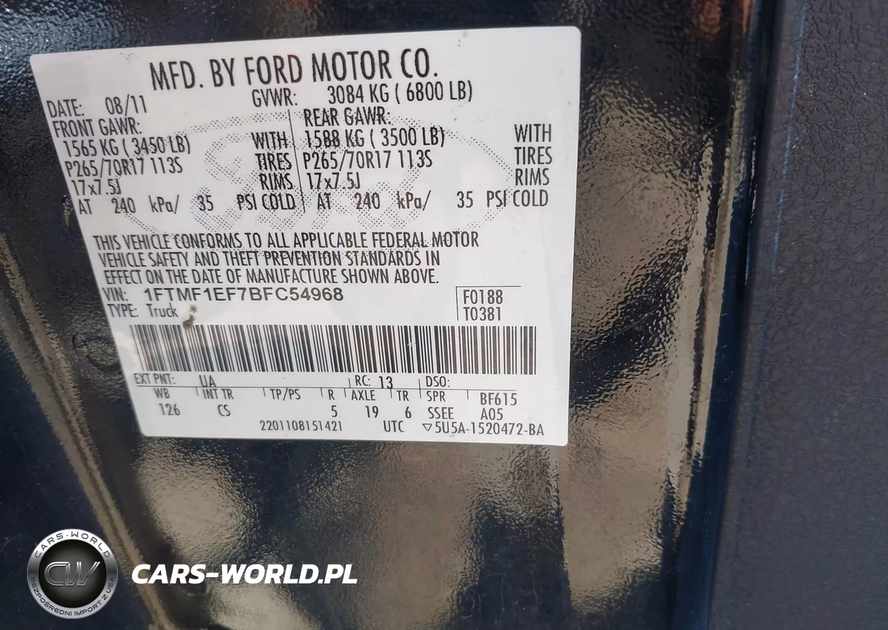 2011 Ford F-150 Stx VIN:1FTMF1EF7BFC54968 - 9