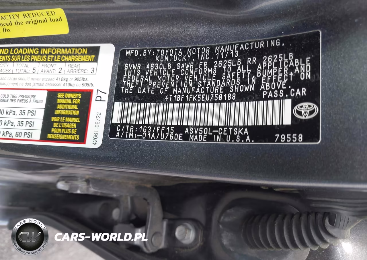 2014 Toyota Camry Se VIN:4T1BF1FK5EU758188 - 9
