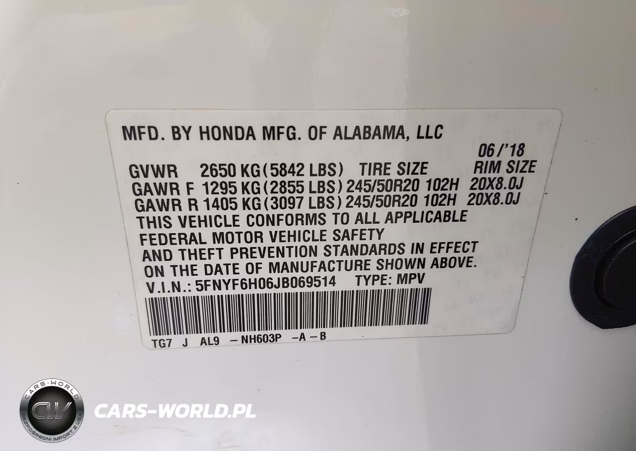 2018 Honda Pilot Elite VIN:5FNYF6H06JB069514 - 9