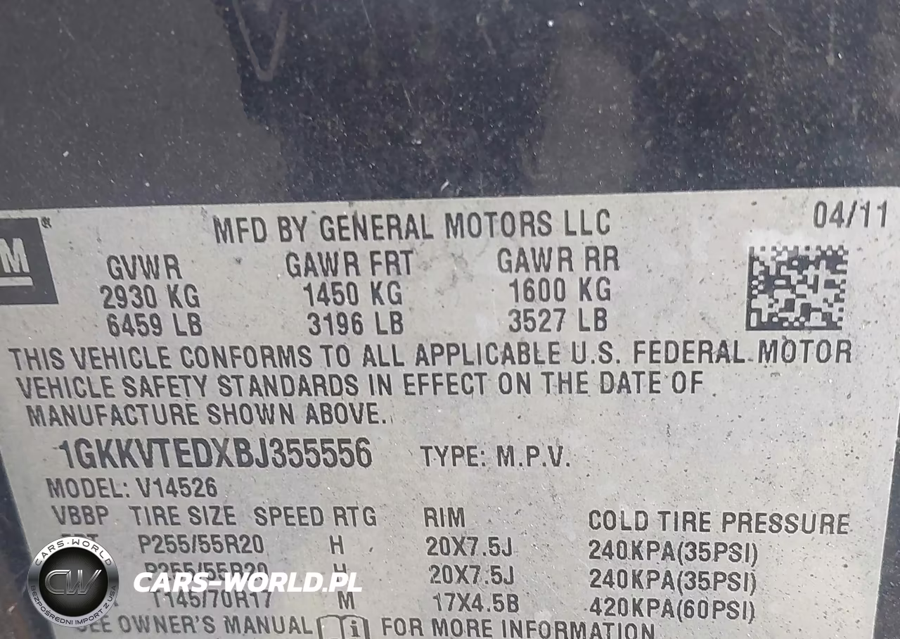2011 GMC Acadia Denali VIN:1GKKVTEDXBJ355556 - 9