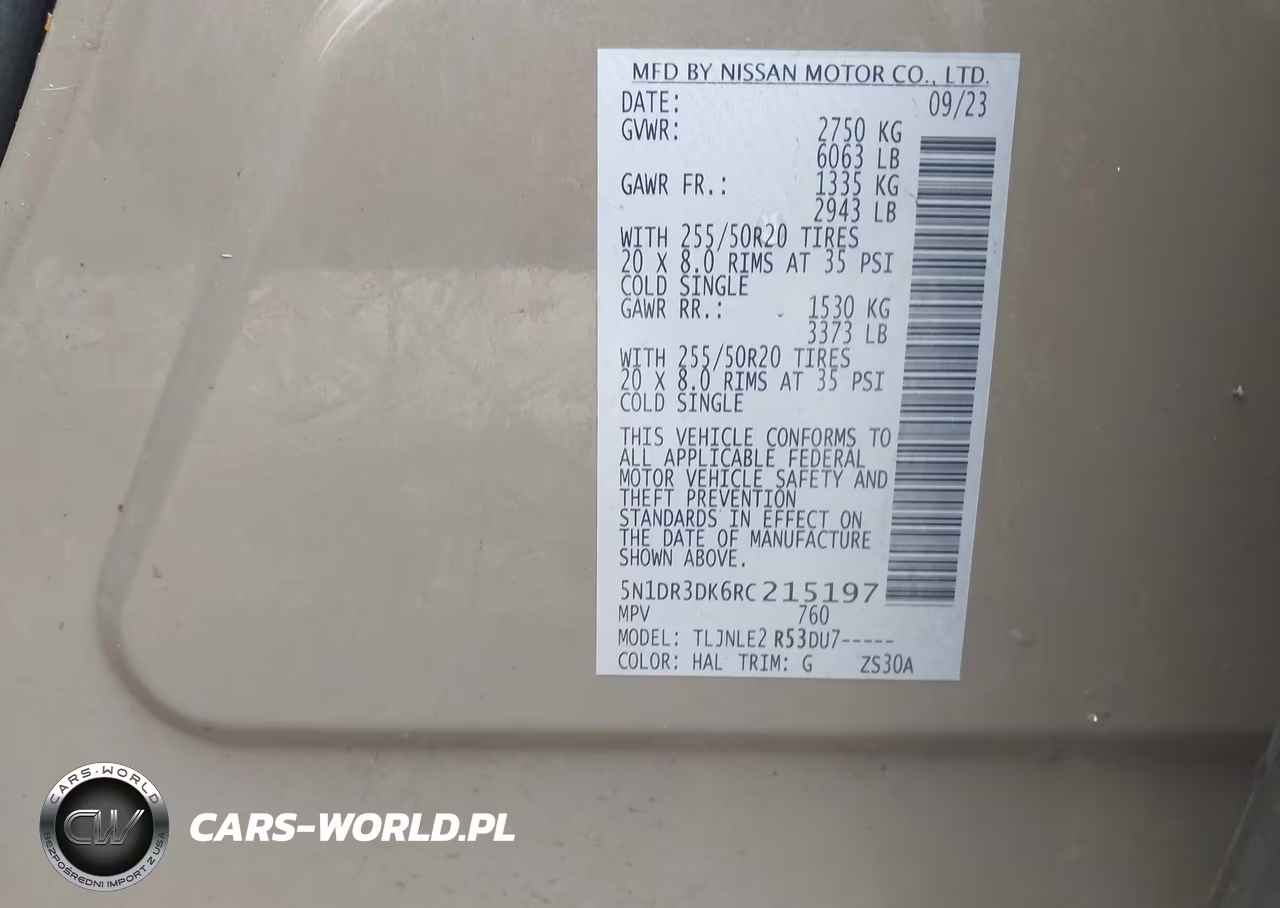 2024 Nissan Pathfinder Platinum 4Wd VIN:5N1DR3DK6RC215197 - 9