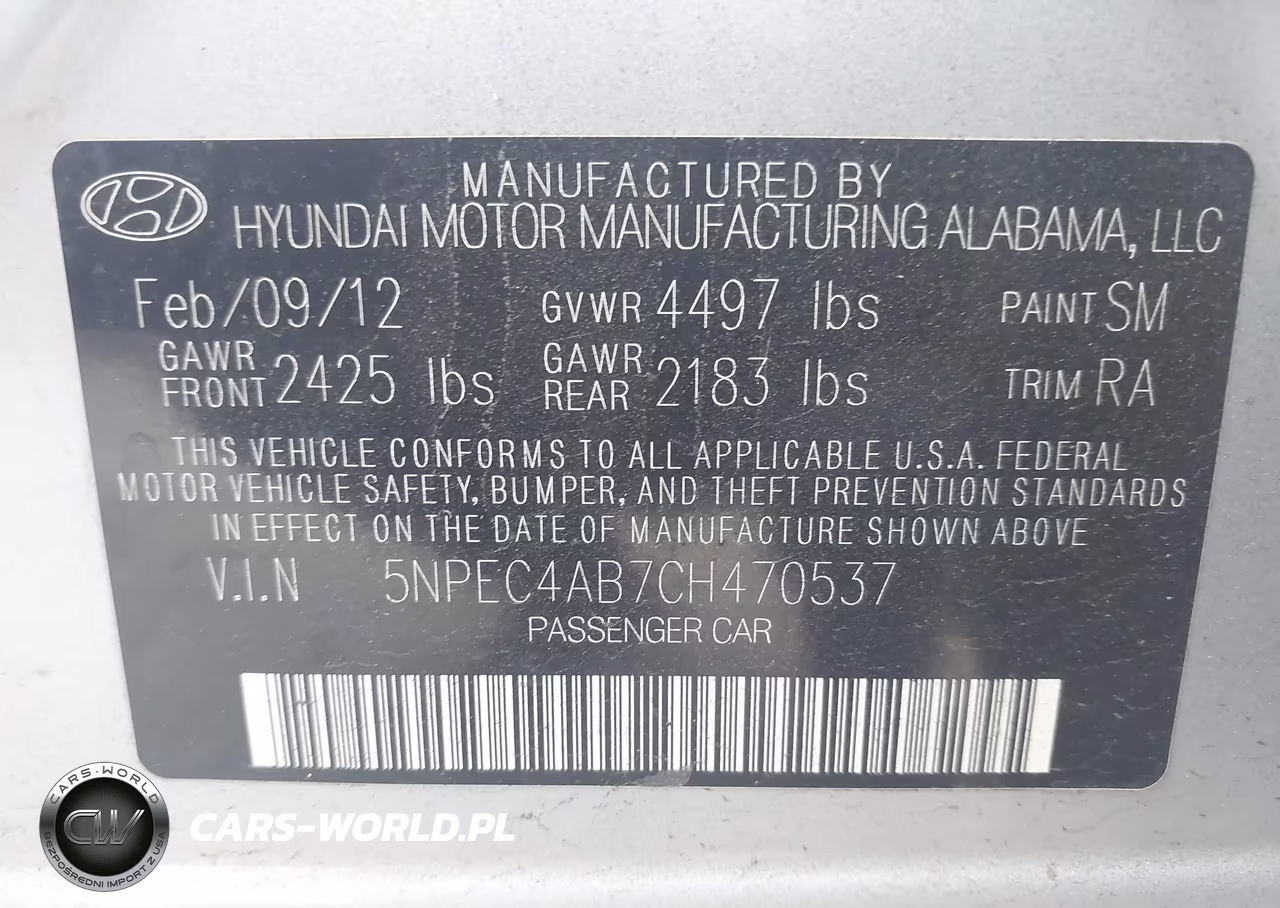 2012 Hyundai Sonata Limited 2.0T VIN:5NPEC4AB7CH470537 - 9