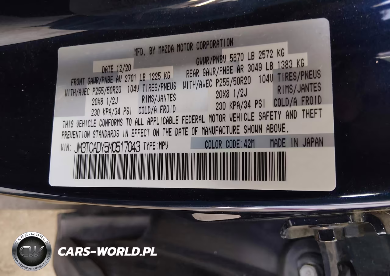 2021 Mazda Cx-9 Grand Touring VIN:JM3TCADY5M0517043 - 9