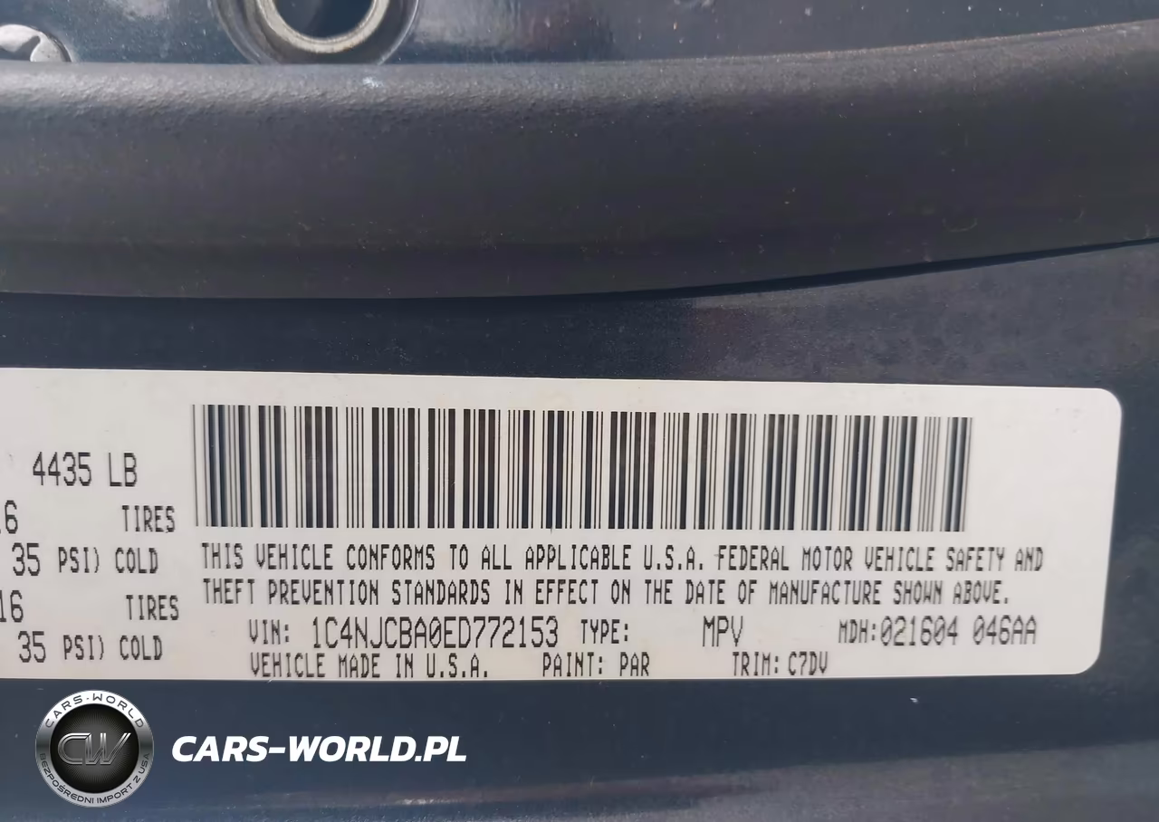 2014 Jeep Compass Sport VIN:1C4NJCBA0ED772153 - 9