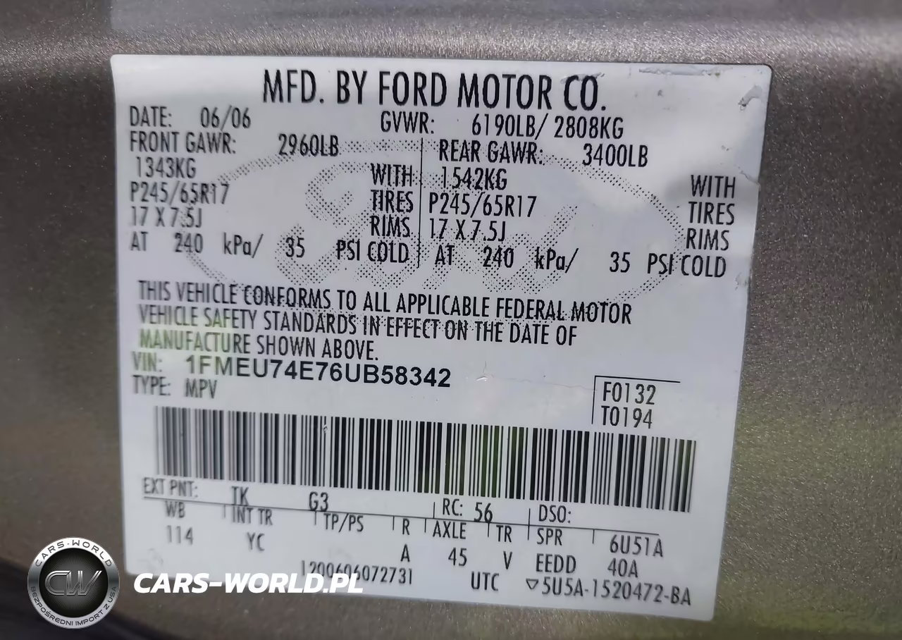 2006 Ford Explorer Eddie Bauer VIN:1FMEU74E76UB58342 - 9