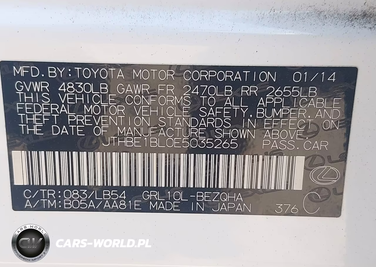 2014 Lexus Gs 350 VIN:JTHBE1BL0E5035265 - 9