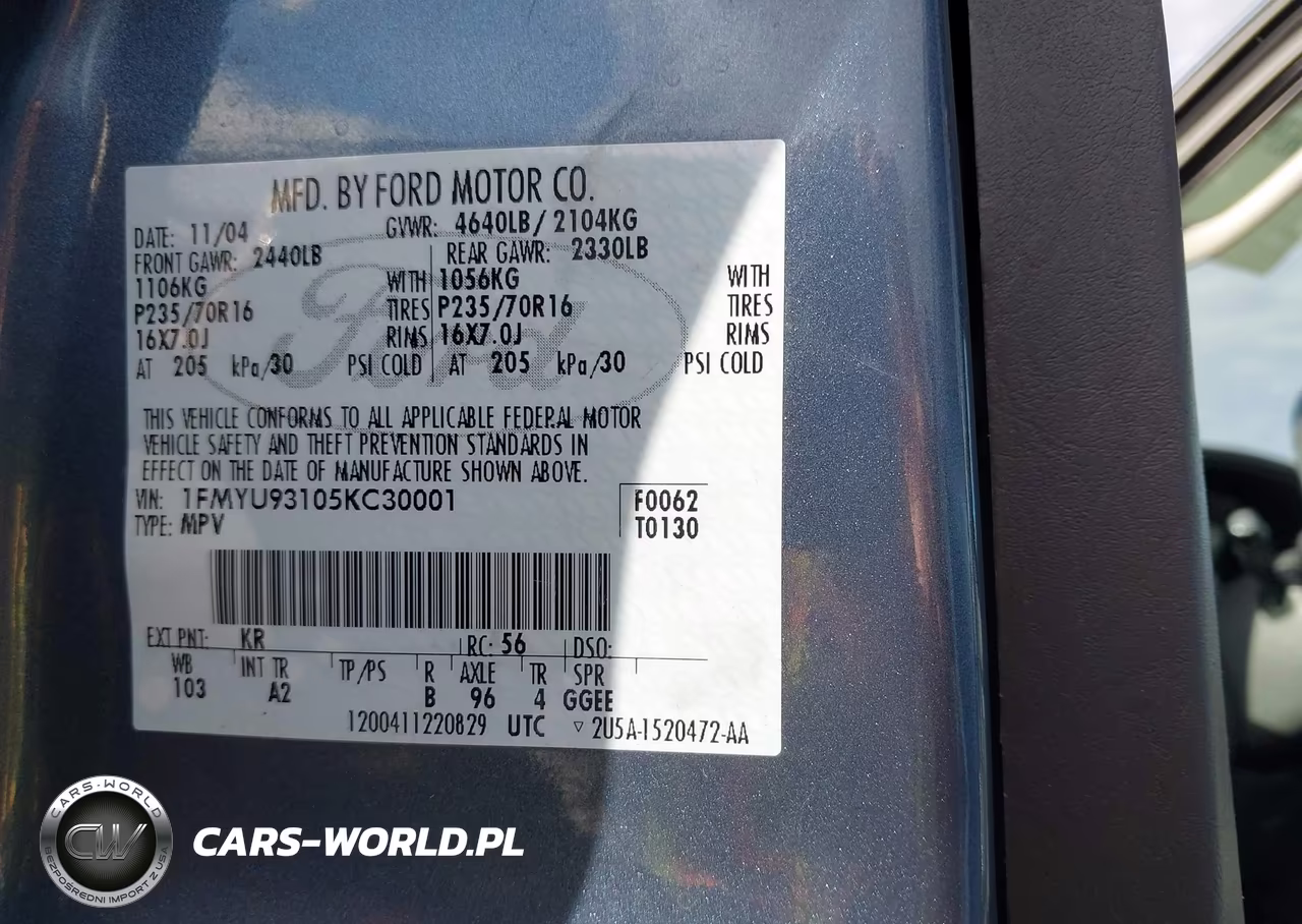 2005 Ford Escape Xlt VIN:1FMYU93105KC30001 - 9