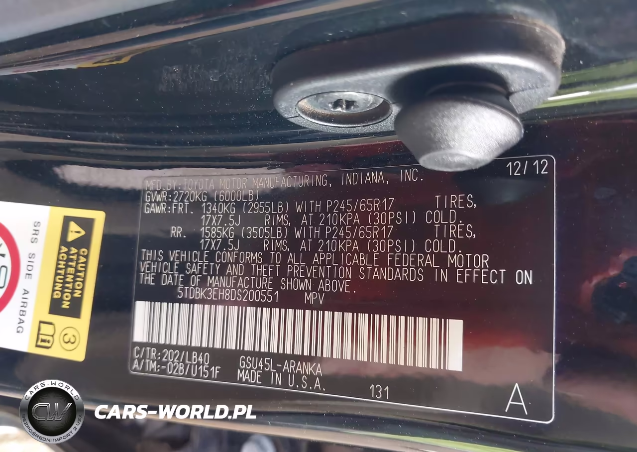 2013 Toyota Highlander Se V6 VIN:5TDBK3EH8DS200551 - 9