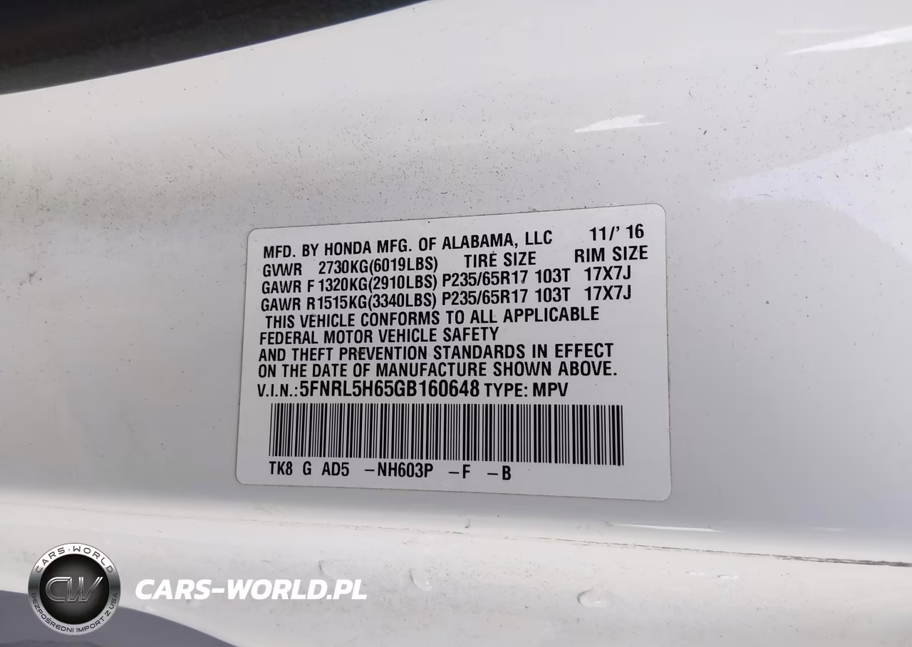 2016 Honda Odyssey Ex-L VIN:5FNRL5H65GB160648 - 9