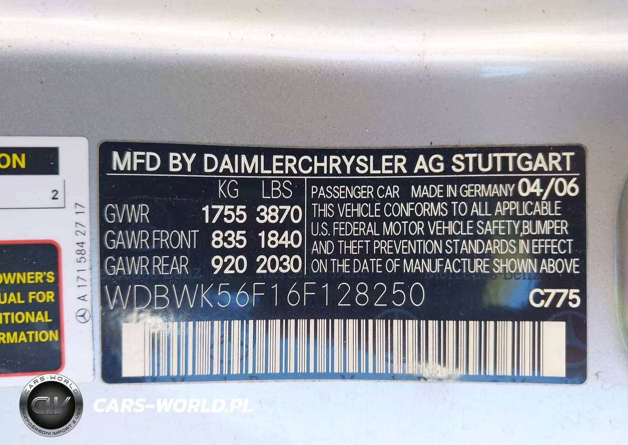 2006 Mercedes-Benz Slk 350 VIN:WDBWK56F16F128250 - 9