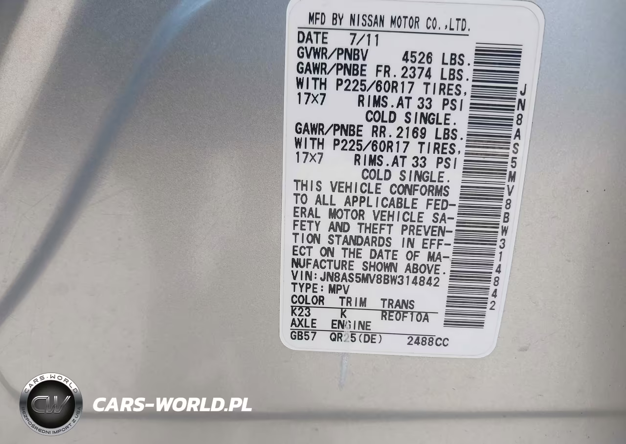 2011 Nissan Rogue Sv VIN:JN8AS5MV8BW314842 - 9