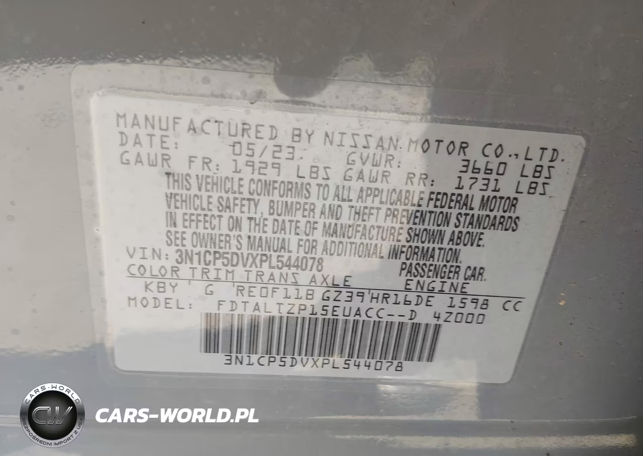 2023 Nissan Kicks Sr Xtronic Cvt VIN:3N1CP5DVXPL544078 - 9