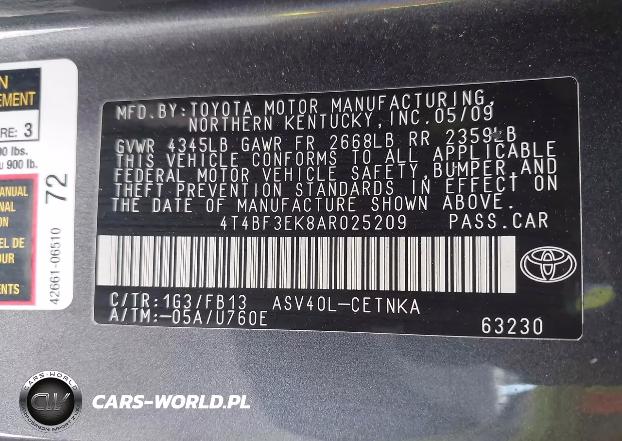 2010 Toyota Camry Le VIN:4T4BF3EK8AR025209 - 9