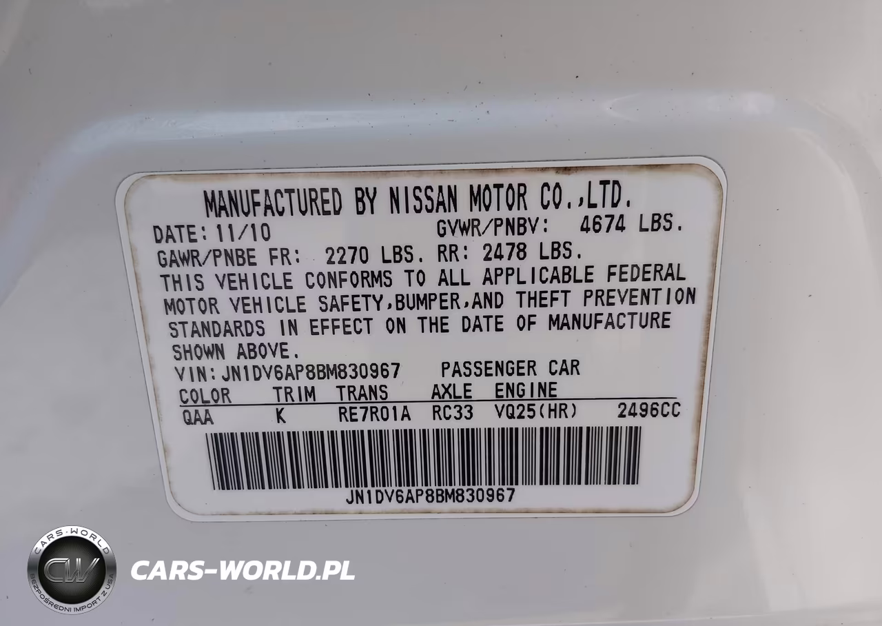 2011 Infiniti G25 Journey VIN:JN1DV6AP8BM830967 - 9