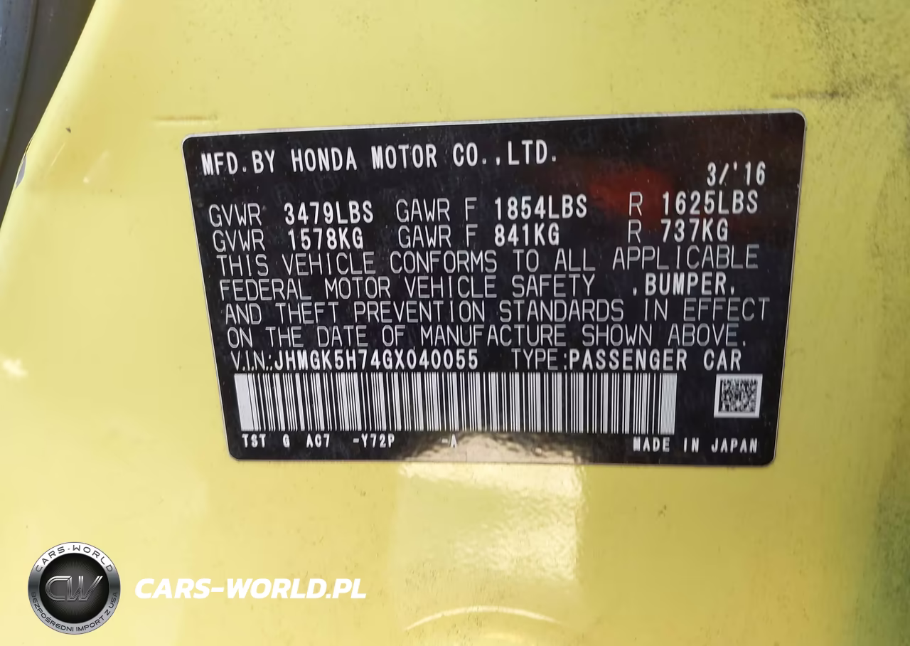 2016 Honda Fit Ex VIN:JHMGK5H74GX040055 - 9