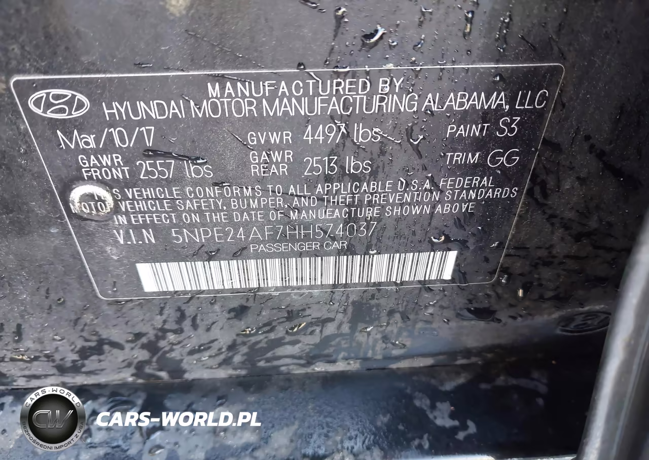 2017 Hyundai Sonata Se VIN:5NPE24AF7HH574037 - 9