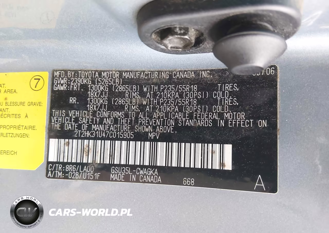 2007 Lexus Rx 350 VIN:2T2HK31U47C015905 - 9