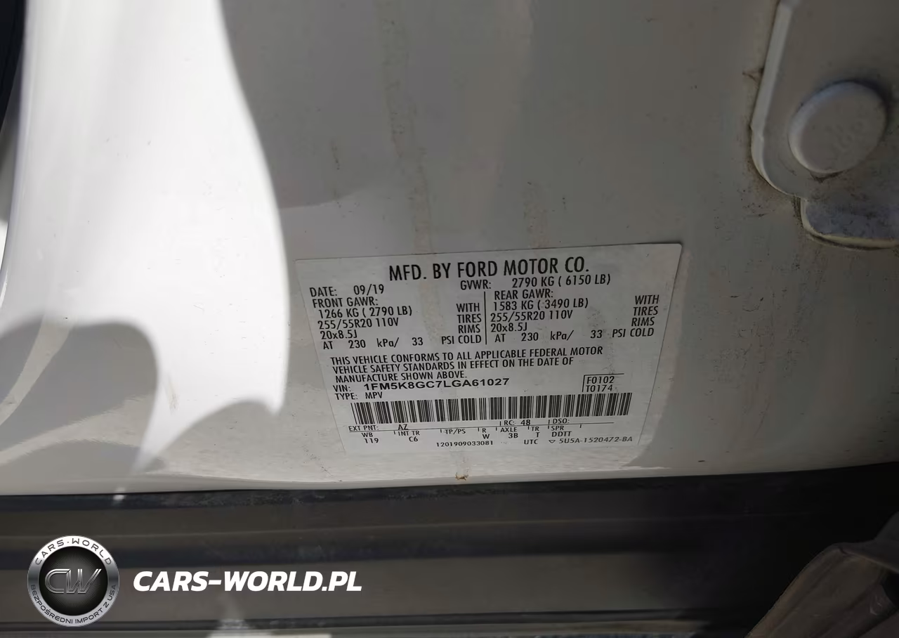 2020 Ford Explorer St VIN:1FM5K8GC7LGA61027 - 9