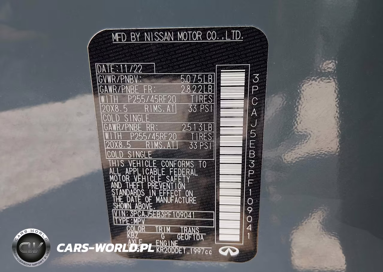 2023 Infiniti Qx50 Sensory Awd VIN:3PCAJ5EB3PF109041 - 9
