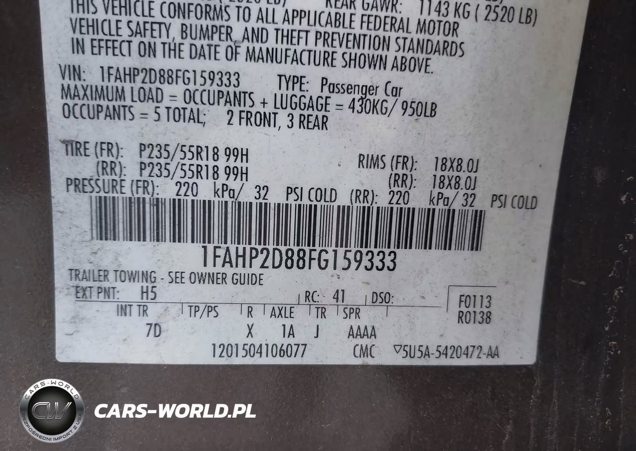 2015 Ford Taurus Se VIN:1FAHP2D88FG159333 - 9