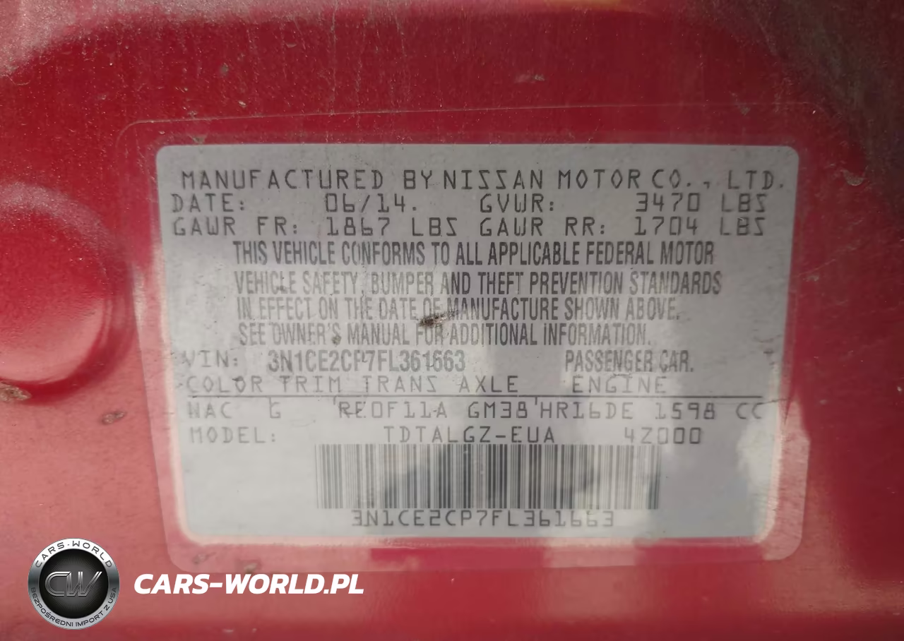 2015 Nissan Versa Note Sr VIN:3N1CE2CP7FL361663 - 9