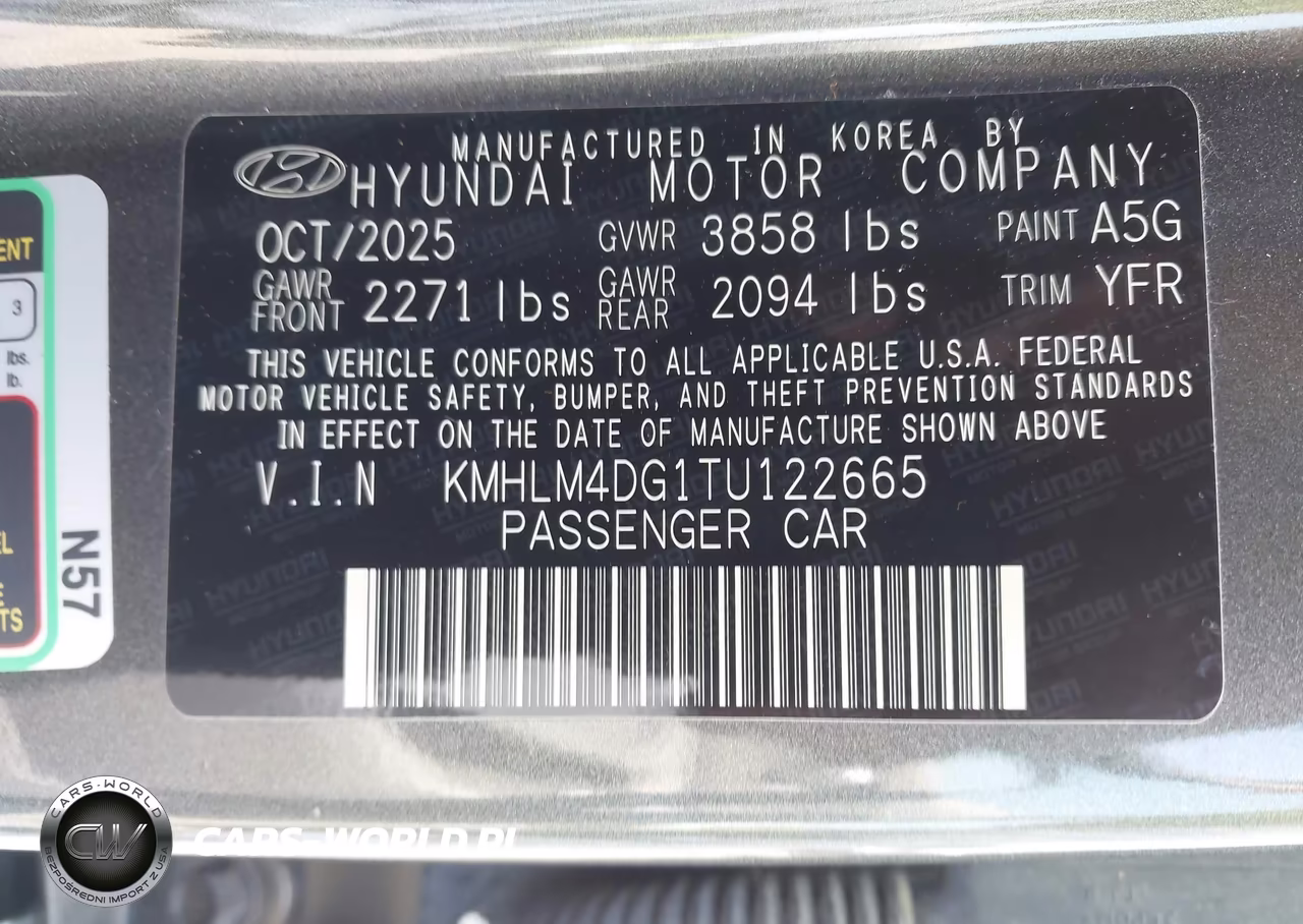 2026 Hyundai Elantra Sel Sport VIN:KMHLM4DG1TU122665 - 9