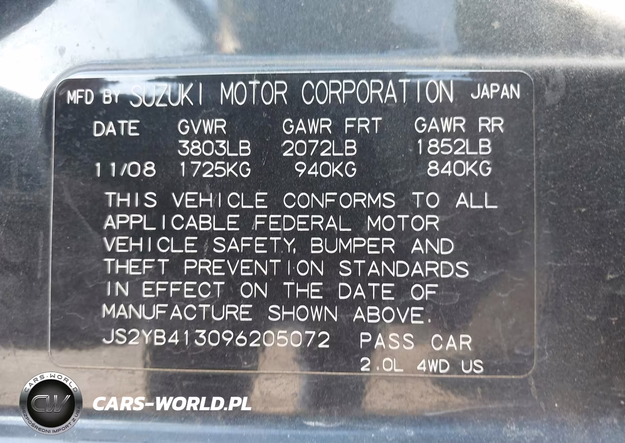 2009 Suzuki Sx4 Technology VIN:JS2YB413096205072 - 9
