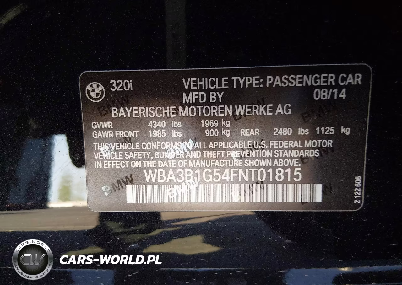 2015 BMW 320I VIN:WBA3B1G54FNT01815 - 9