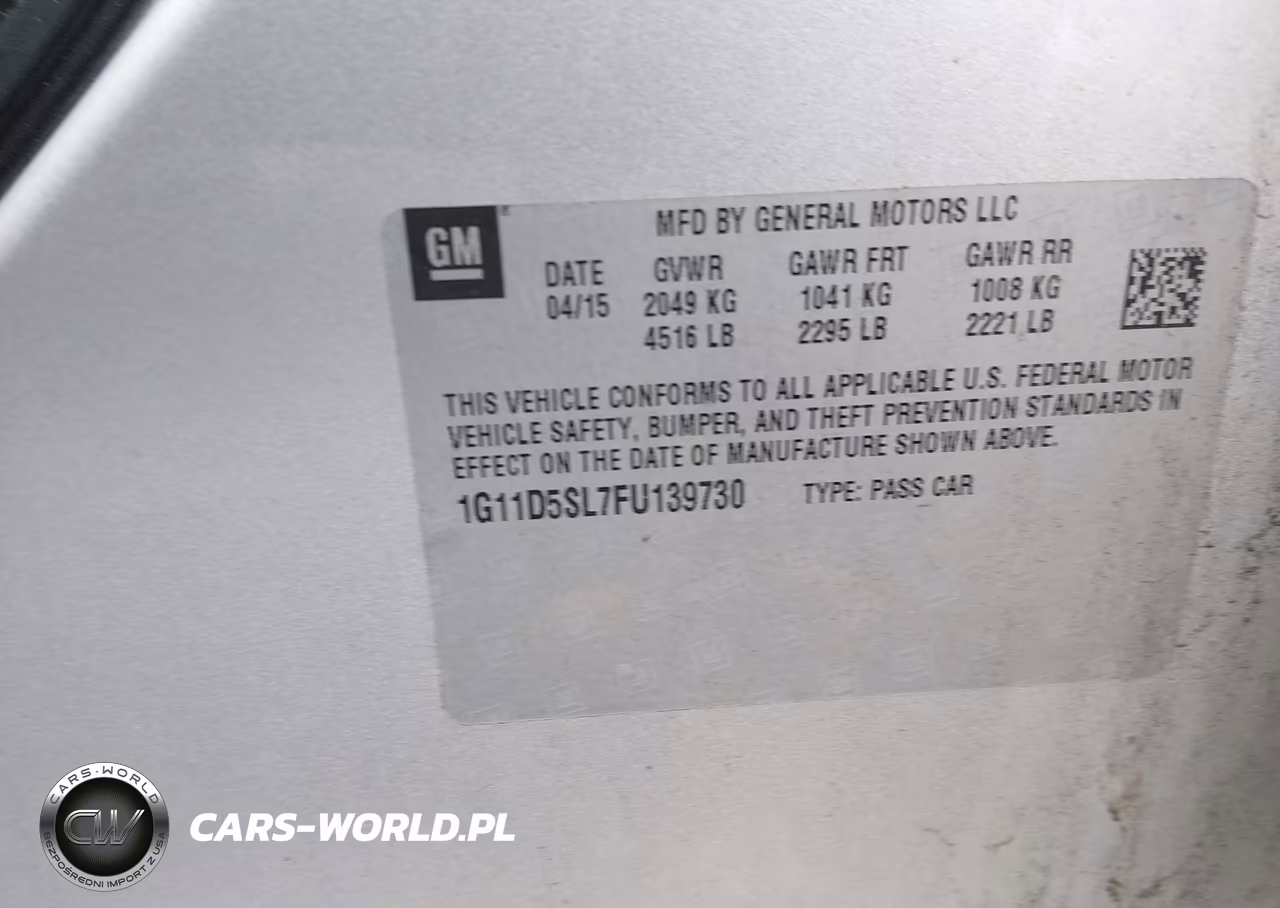 2015 Chevrolet Malibu 2Lt VIN:1G11D5SL7FU139730 - 9