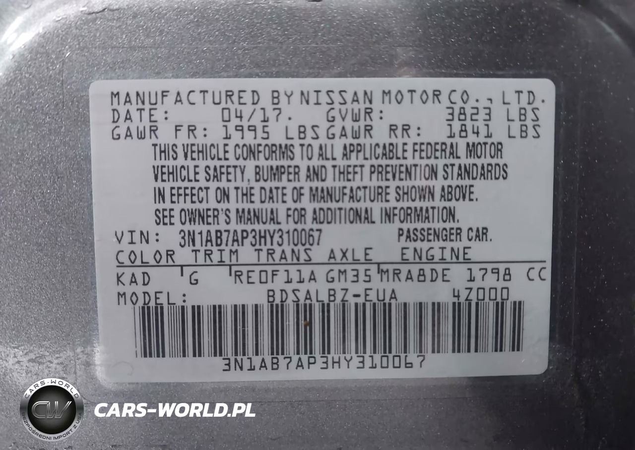 2017 Nissan Sentra S VIN:3N1AB7AP3HY310067 - 9
